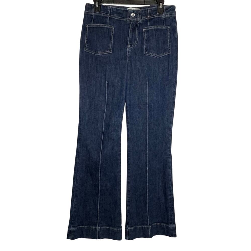 FREE PEOPLE x WE THE FREE CRVY Dark Wash Patch Pocket Flare Jeans